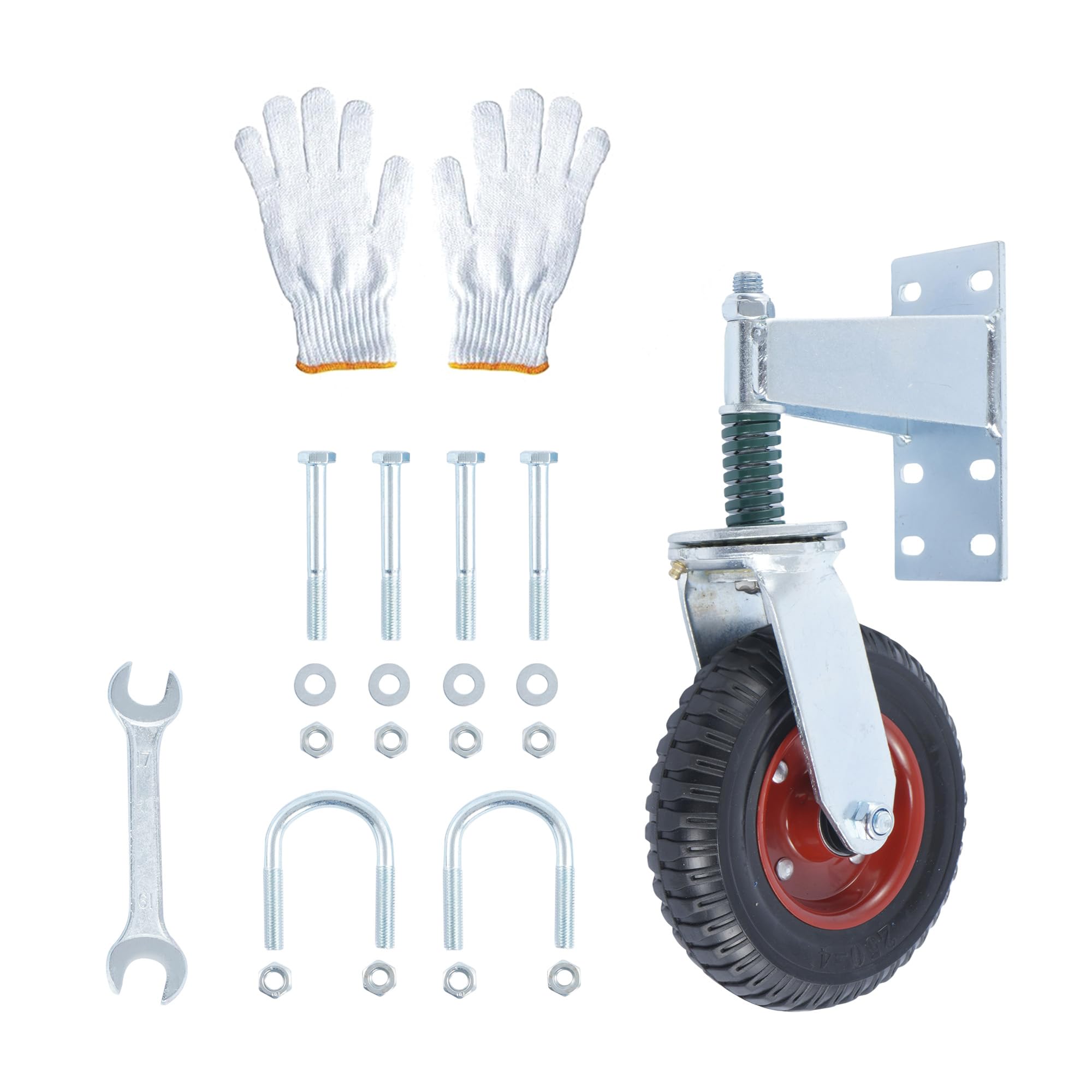 Photo 1 of lesolar Heavy Duty Fence Gate Wheel, 8 Inch Gate Wheels for Wooden Gate Metal Tube Gate, Spring Loaded Farm Gate Caster Wheel, Fence Wheels for Gates Rolling Gate Wheels