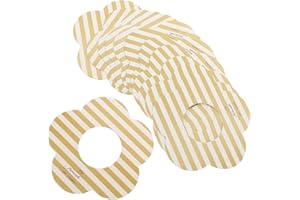 Veemoon 200pcs Gold Stripe Ice Cream Cone Drip-Free Paper Holders, Lightweight Anti-drip Cone Accessories