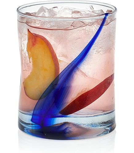 Amazon.com | Colored Water Beverage Glasses Hand Made Glass, Tumblers for  Cocktail Juice Soda and Whiskey, Set of 6: Old Fashioned Glasses