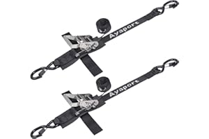Ayaport Boat Tie Down Straps to Trailer (Stainless Steel Ratchet) 5 Feet, 4400lbs Break Strength Heavy Duty Ratchet Boats Str