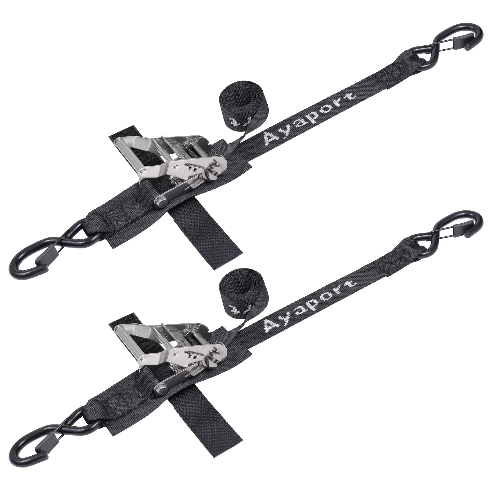 Photo 1 of Ayaport Stainless Steel Ratchet Boat Tie Down Straps to Trailer - 5 Feet, 4400lbs Break Strength Heavy Duty Ratchet Straps for Boat Transom and Trailer Accessories