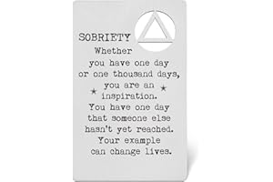 clesellix Sobriety Gifts for Women Men, Sobriety Gift Card Metal Wallet Insert Card, Addiction Recovery Gift AA Gift NA Gift 12 Step Gifts, Sober Anniversary Birthday Christmas Keepsake WSOC1