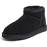 Fireside by Dearfoams Women's Riverland Shearling Fur Lined Mini Ankle Boot with Platform Slipper