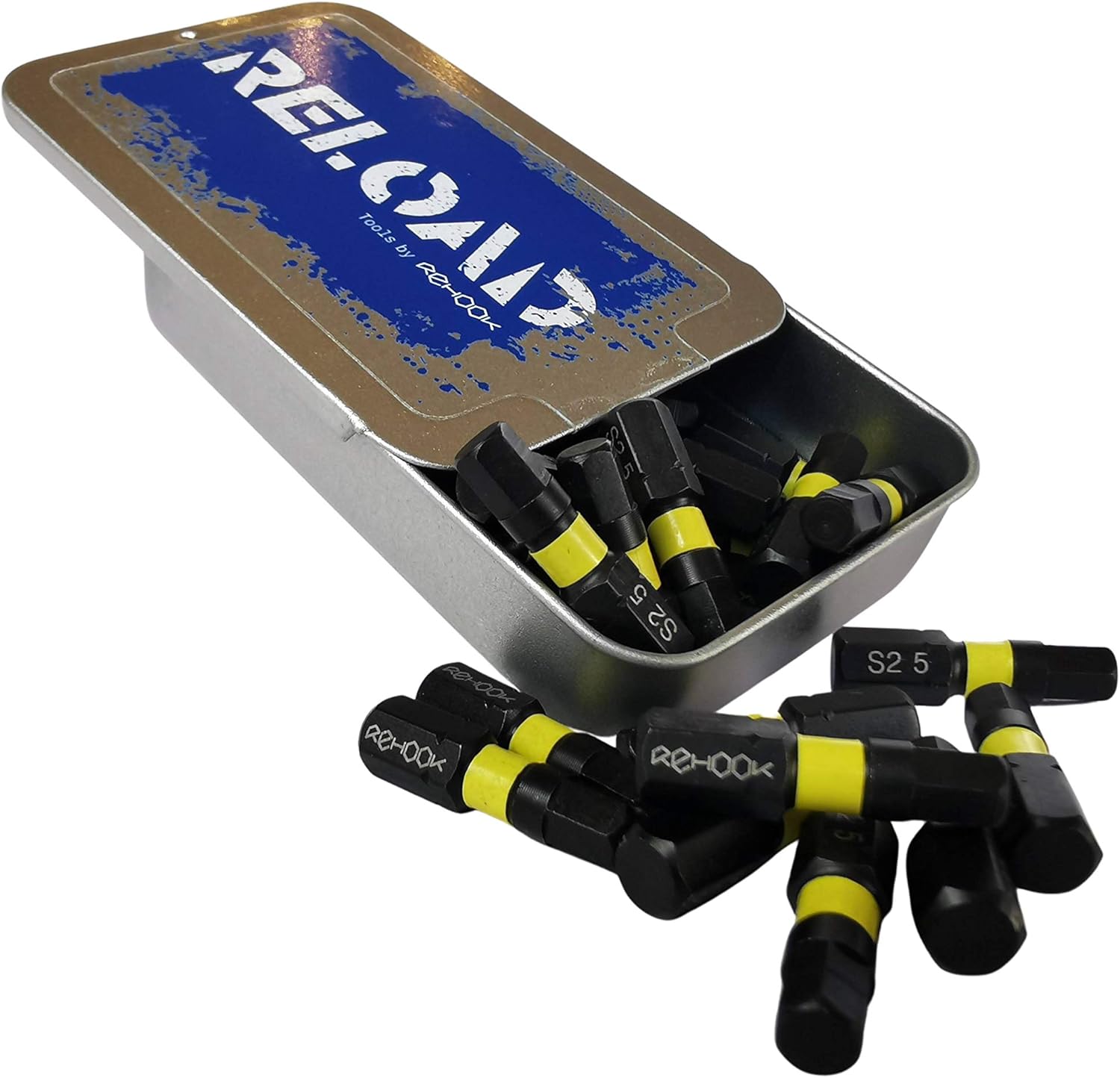 Rehook Reload H5 Hex 25mm Impact Screwdriver Bit Set, S2 Steel Drill Driver Bits with 1/4" Hex Shank