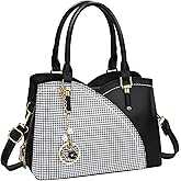 KKXIU Triple Compartments Purses and Handbags for Women Fashion Ladies Satchel Shoulder Top Handle Bag