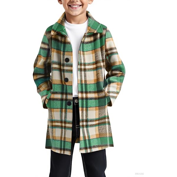 Amazon.com: amropi Boy's Pea Coat Faux Wool Double Breasted Trench