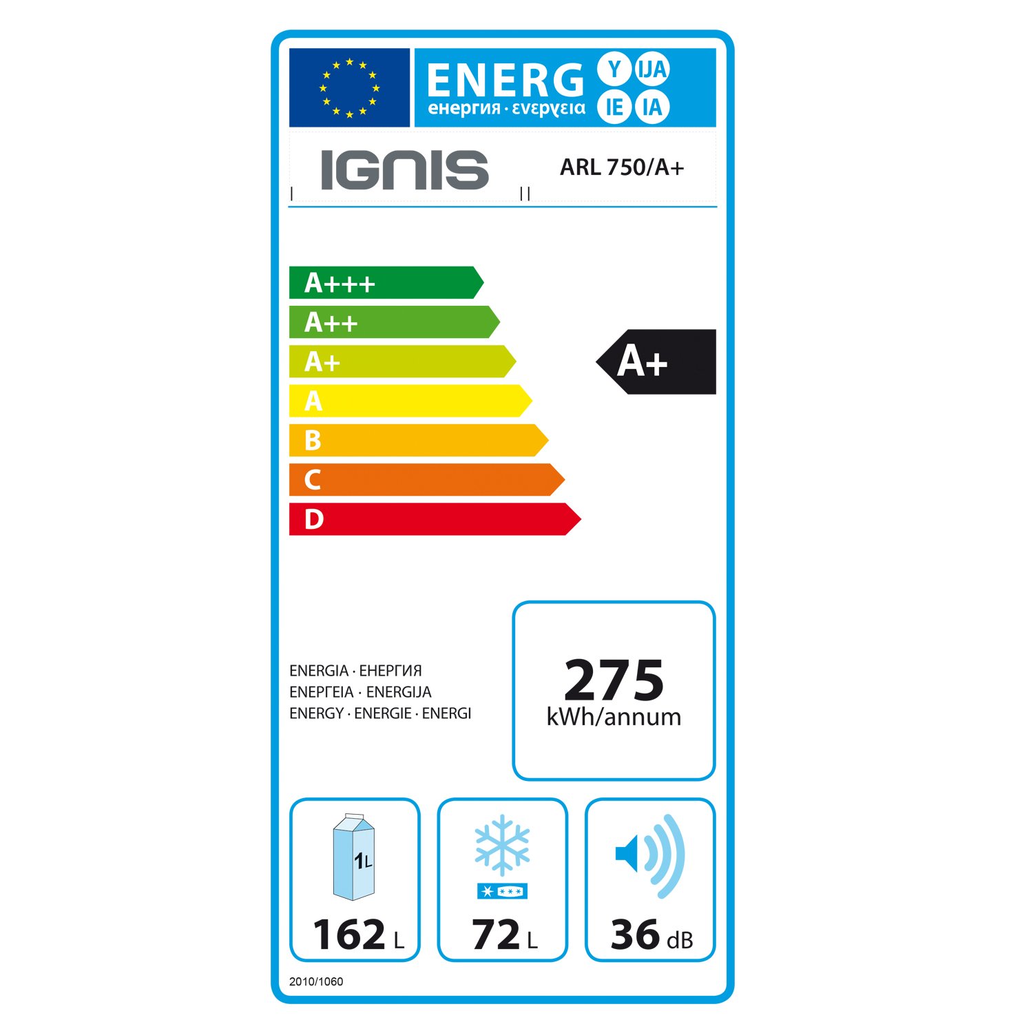 Ignis ARL 750/A + Instalación nevera y congelador Combinación con ...