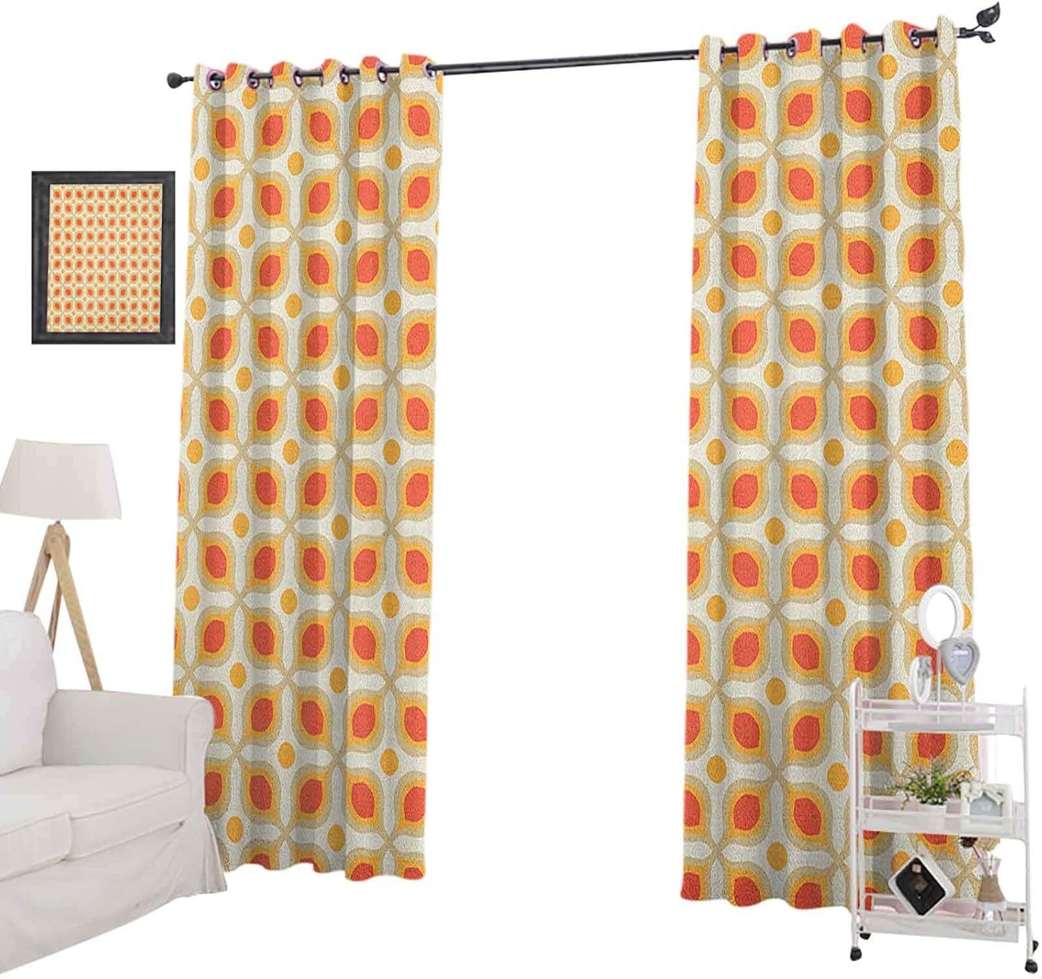 YUAZHOQI Geometric Blackout Curtains for BedroomLinked Bold Geometric