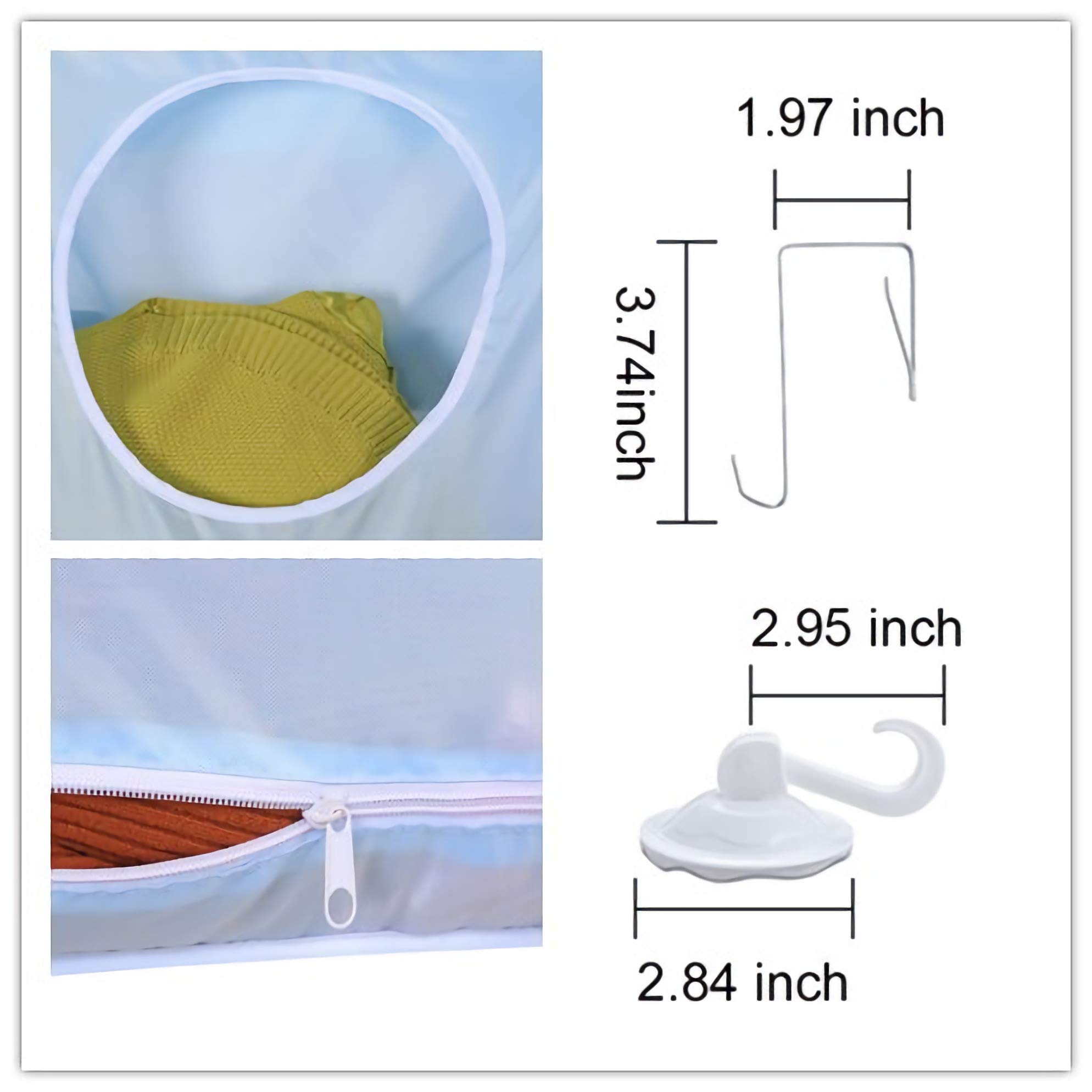 Laundry Hanging Bag, Space Saving Door-Hanging Laundry Hamper Bag and Laundry Mesh Bag for College Dorm, Apartment Dweller - Pack of 2, Large Bag