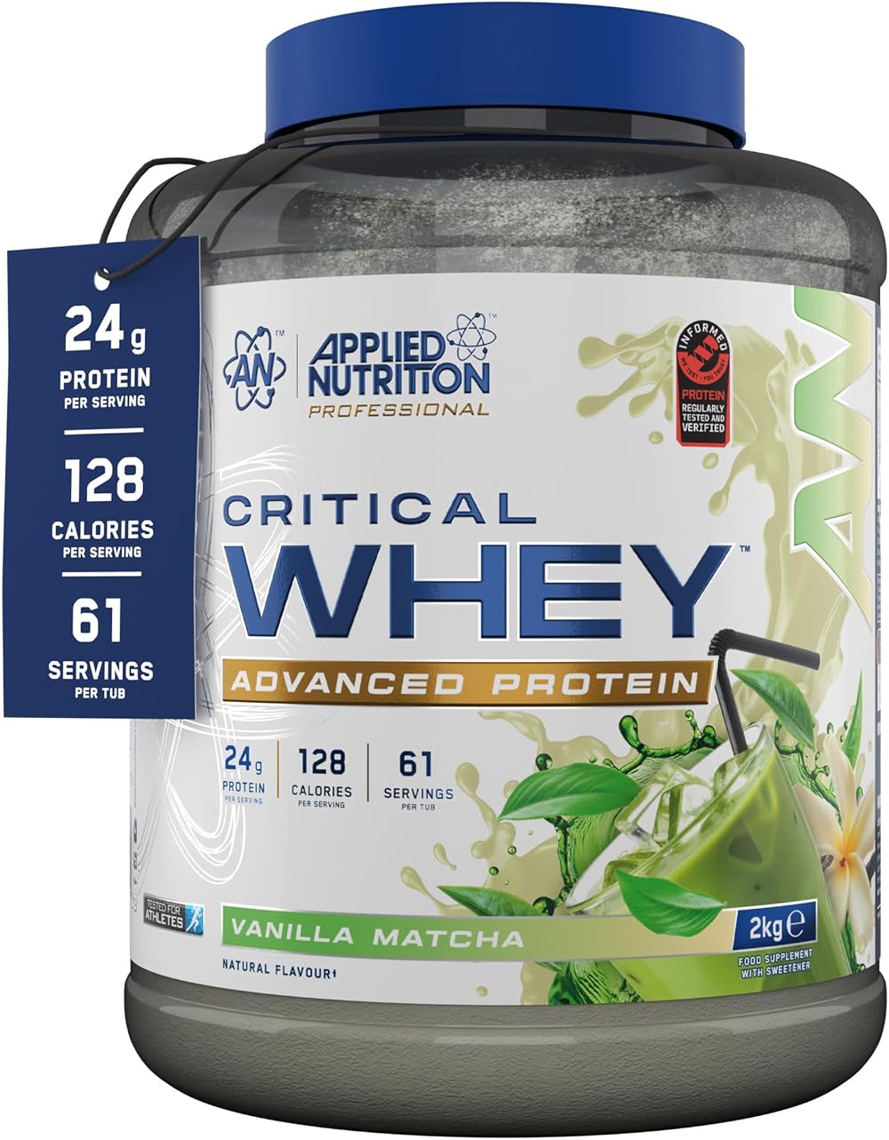 Applied Nutrition Critical Whey Protein Powder Vanilla Matcha 24g Protein 2Kg