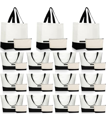 Heavy Duty Canvas Tote Bags – 8 Pack Blank Cotton Totes For Groceries, Shopping, DIY Projects | 16x14.5 Inches 7 thumbnail image