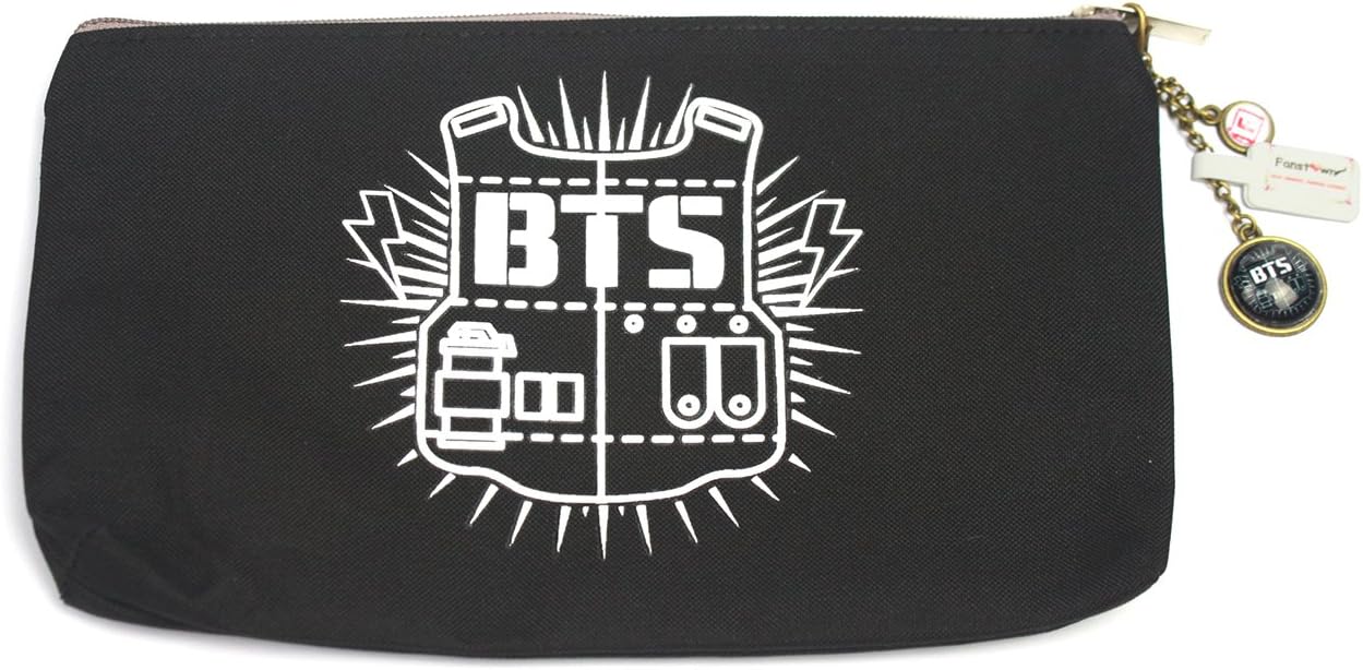 Fanstown BTS Kpop Pencil case + BTS Logo Pendant with Signature PVC Card