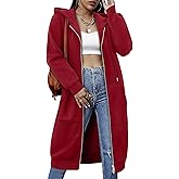 StunShow Womens Zip Up Hoodies Fleece Long Oversized Sweatshirt Jacket Casual Fall Coat with Pocket(S-3XL)