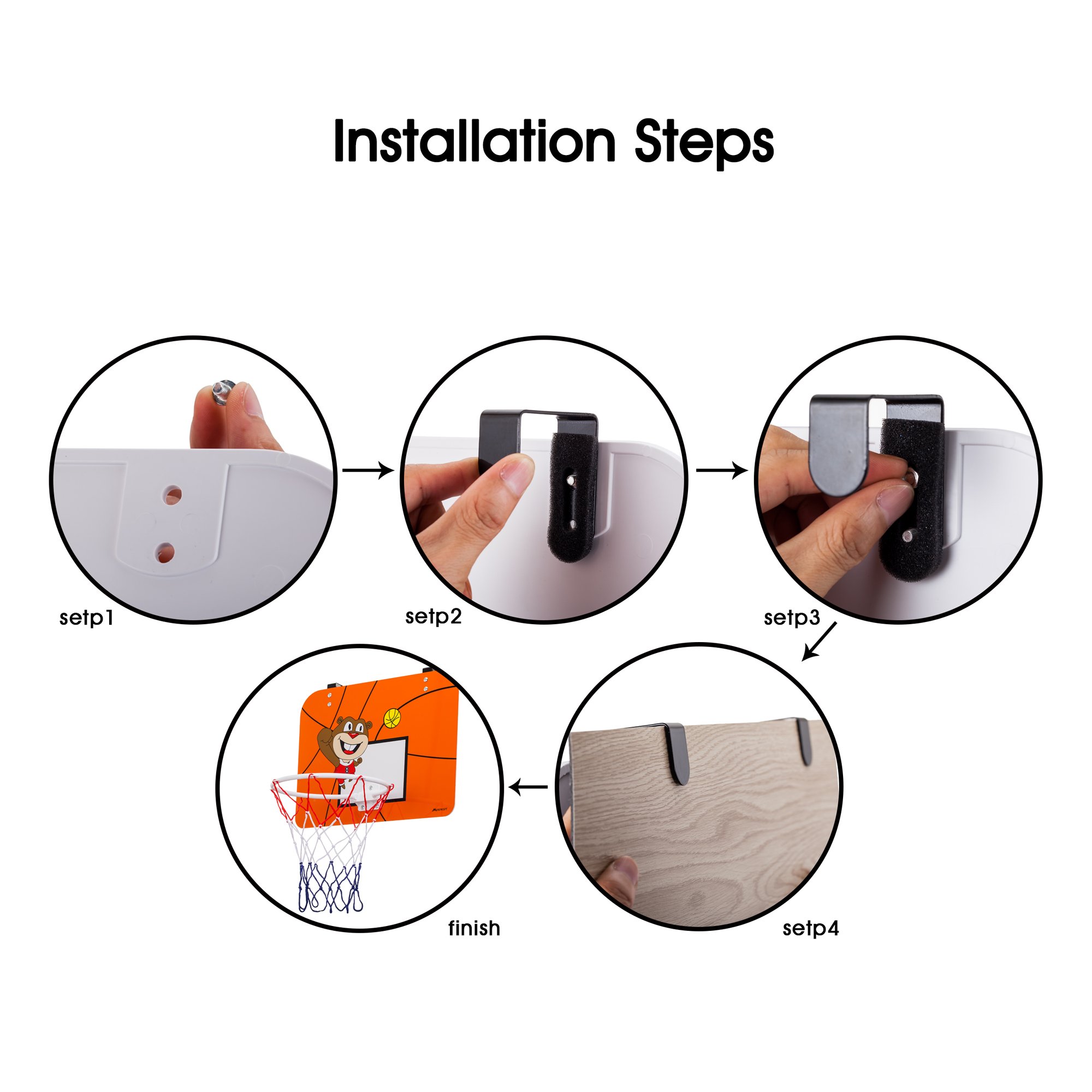 Mini Basketball Hoop Set With 16 x 12 Inch Shatter Resistant Backboard - Cute Bright Colors Kids Ball - Includes 2Pcs 6.5 Inch Basketballs & Pump - Fun Play Basketball System For Children Or Adult