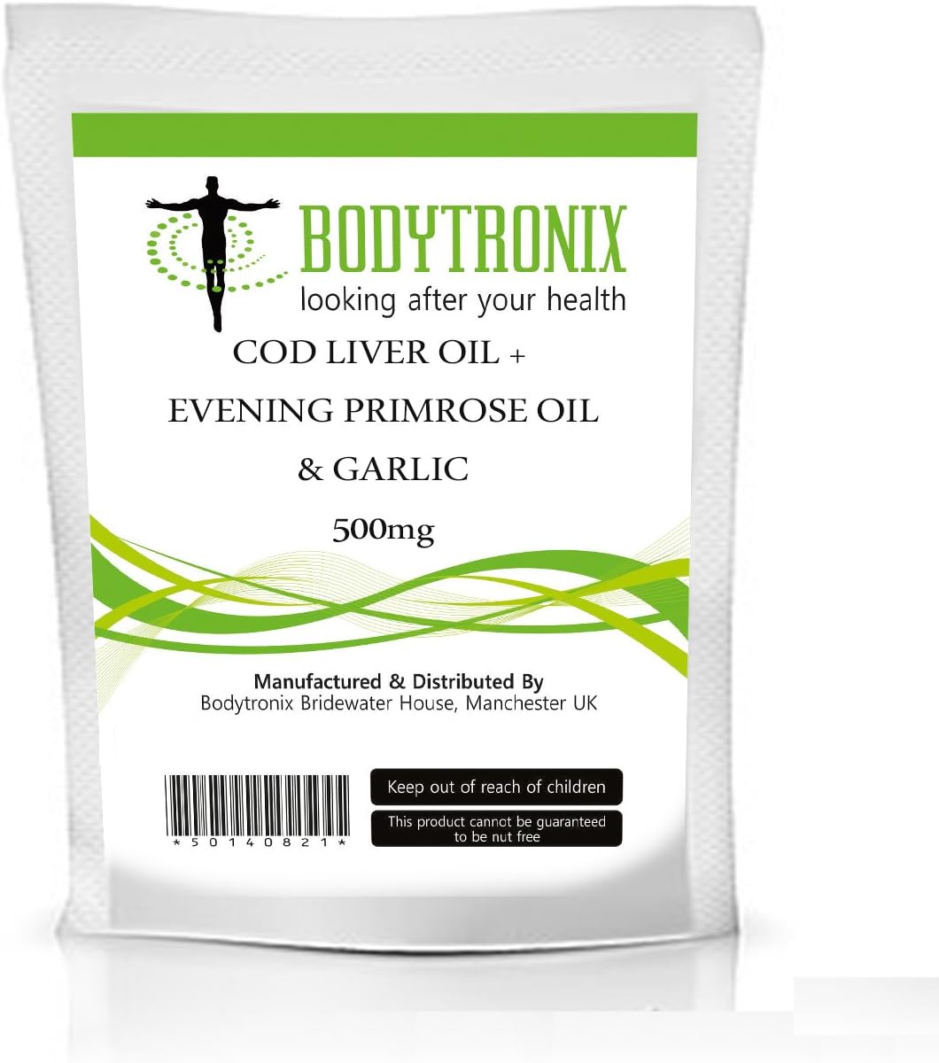 COD LIVER OIL + EVENING PRIMROSE OIL & GARLIC 500mg 240 capsules TRIPLE