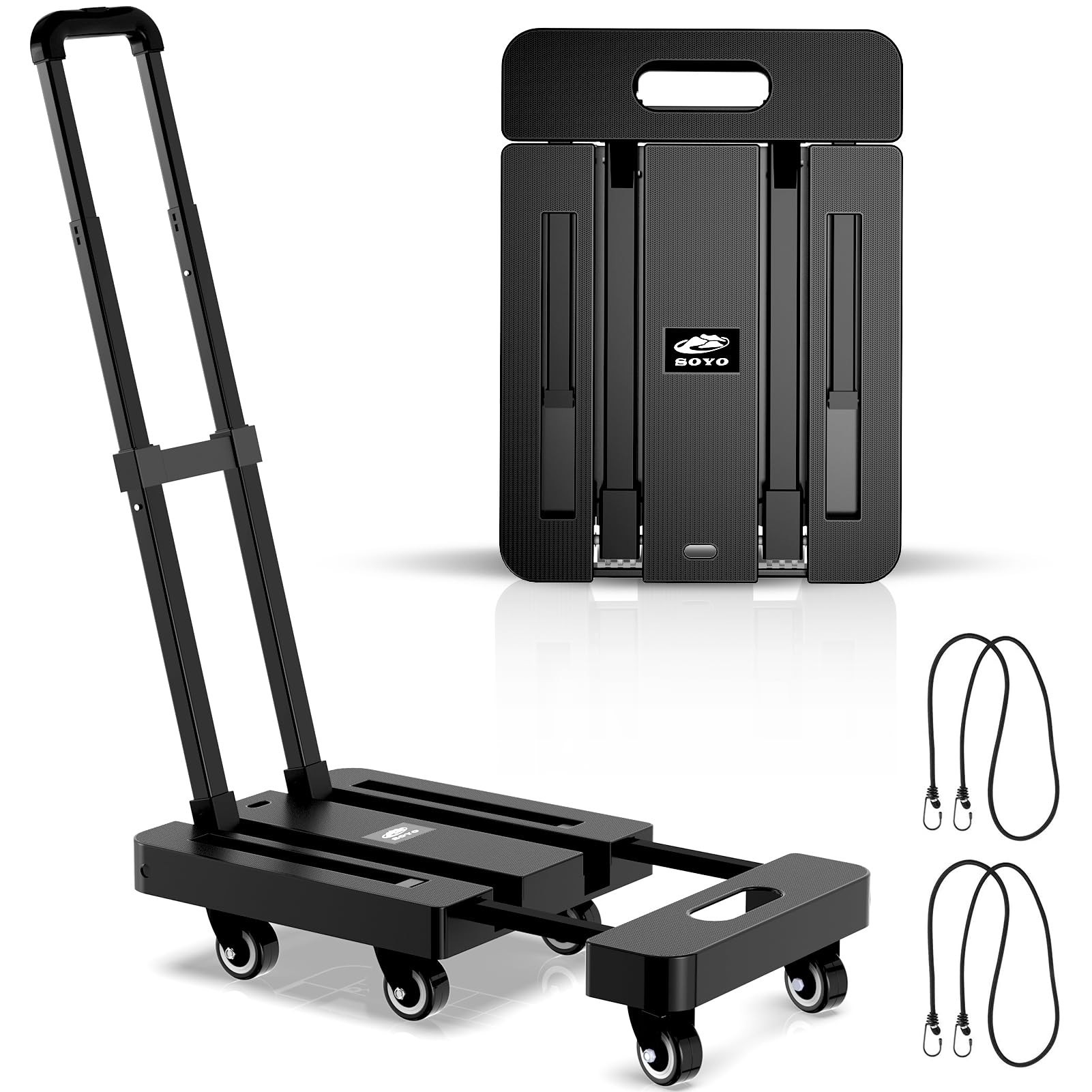 Hand Cart Ropes Mua SOYO Folding Hand Truck, 500lbs Heavy Duty Dolly, Portable 6 Wheels ...