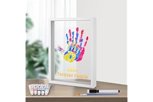 Family Hand and Footprint Kit, Family Palm Print Kit Baby Wooden Frame New and Expecting Parents Gifts for After Birth Parent