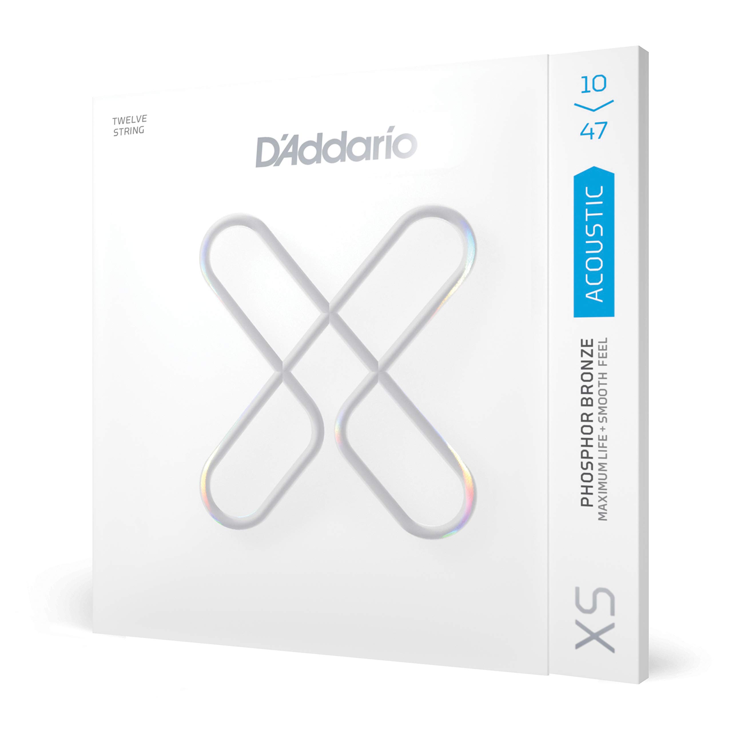 D'Addario XS Acoustic Guitar Strings, Phosphor Bronze, Light, 12-String, 10-47