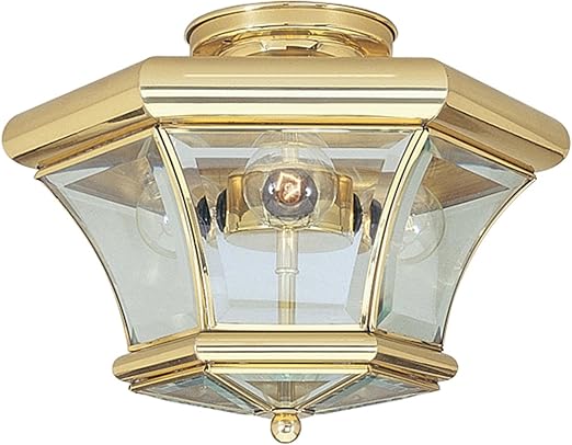 Livex Lighting 4083 02 Flush Mount With Clear Beveled Glass Shades