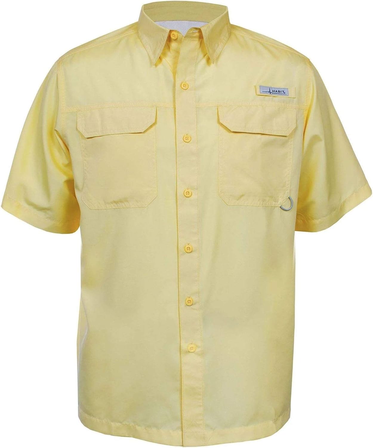 HABIT Mens Belcoast Short Sleeve River Guide Fishing Shirt Yellow