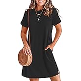 ANRABESS Women's Summer Casual T Shirt Dresses Short Sleeve Crewneck Striped Mini Shift Dress 2026 Beach Vacation Outfits