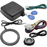 MDEOOSKY 12V Car Alarm System with RFID Keyless Entry &amp; Push Start Button Kit, Engine Start Stop Ignition Switch for Vehicle Anti-Theft Security