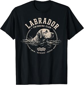Labrador Swimming Club Swim Retrieve Repeat Dog Lover T-Shirt