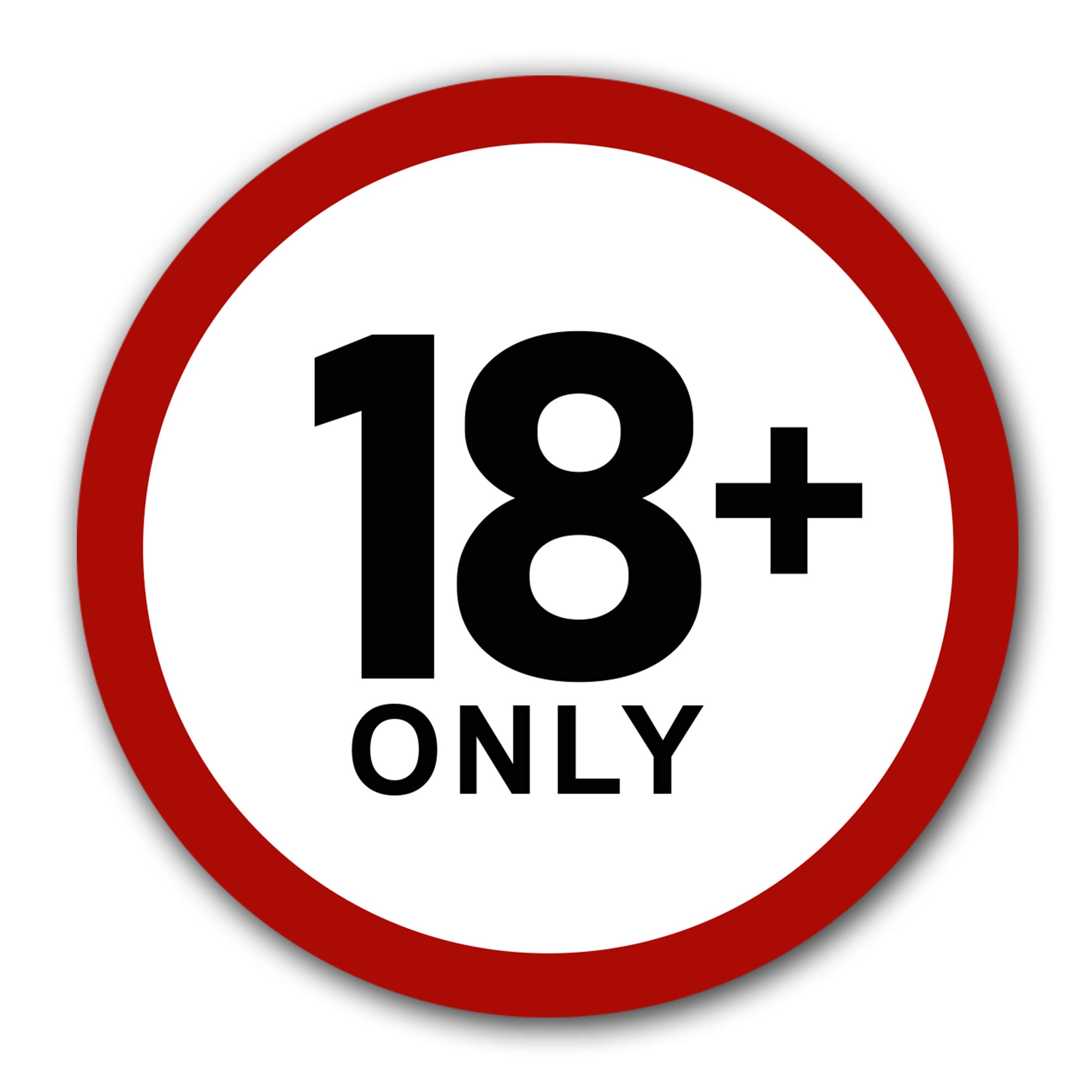 STROBO Pack of 10 Access Only from 18 Minors Prohibited Stickers, Diameter 9.5 cm, UV Protection, Outdoor/Indoor Use