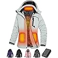 Wulcea Graphene Heated Jacket for Women Fur Lined with Large Capacity Battery Pack