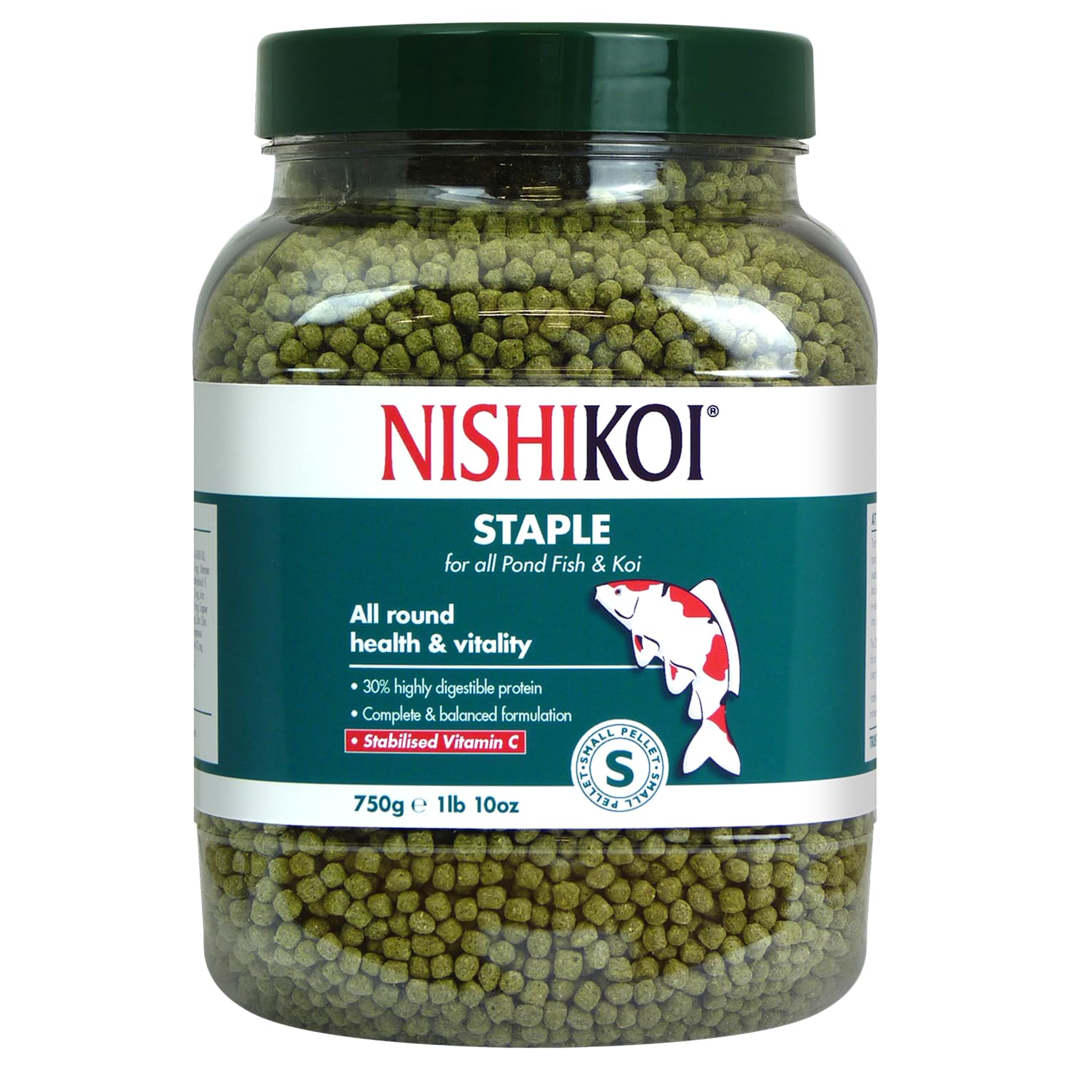 Nishikoi Staple Complete Food for Koi and Pond Fish - Small Pellets - 750g
