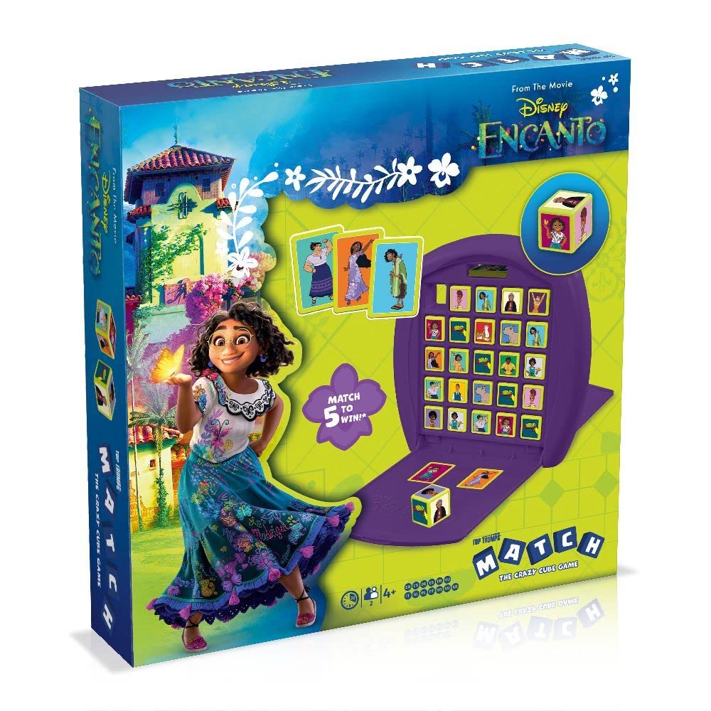 Top Trumps Encanto Match The Crazy Cube Game, play with 15 of your favourite characters including Mirabel, Isabela and Antonio, great travel board game, gift and toy for Boys and Girls Aged 4