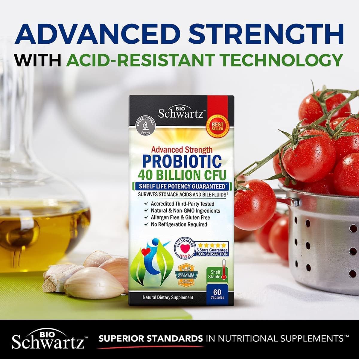 40 Billion CFU Daily Probiotic Supplement (1 Month Supply) Plus Turmeric Curcumin with Black Pepper Extract 1500mg Complex (1 Month Supply)