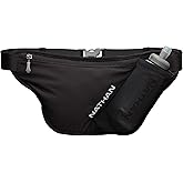 Nathan Hydration Belt for Running - Hydrapak Soft Flask 25 oz Bottle with ExoSpine - Breathable, Adjustable Comfort Fit - Angled Flask Holder - Pinnacle FeatherLite, Ultra-Light, Black