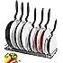 7+ Pans - BetterThingsHome Expandable Pan Organizer Rack: Can Be Extended to 22.25", Total 7 Adjustable Compartments, Pantry Cupboard Bakeware Lid Plate Holder