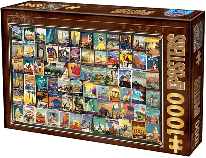 Unbekannt Puzzle de 1000 Piezas, diseño de Collage Vintage: Amazon.es: Juguetes y juegos