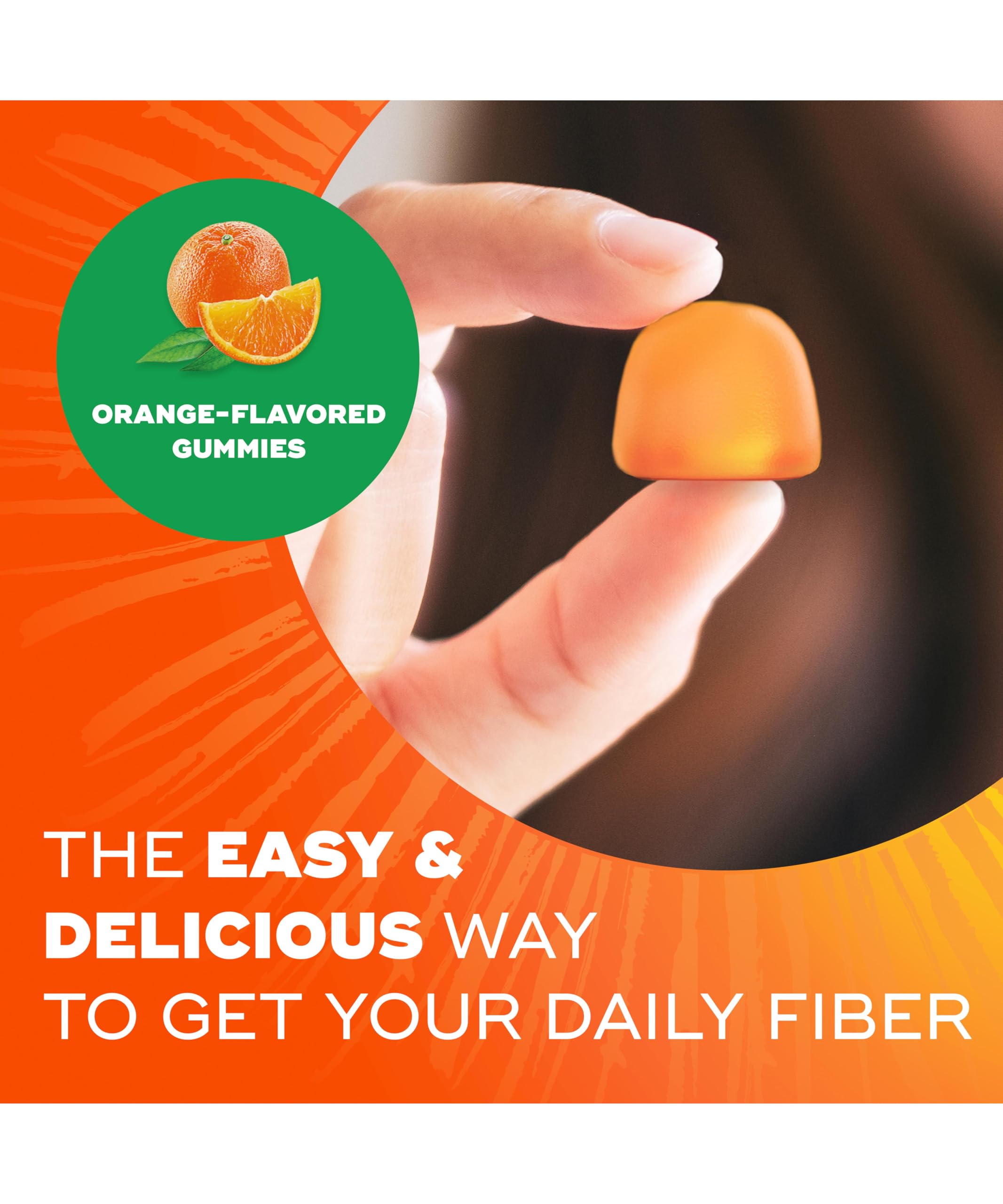 Metamucil Fiber Gummies for Adults, No Sugar Added Orange Flavor, 5g Prebiotic Plant Based Fiber Supplement Blend, 120 Count