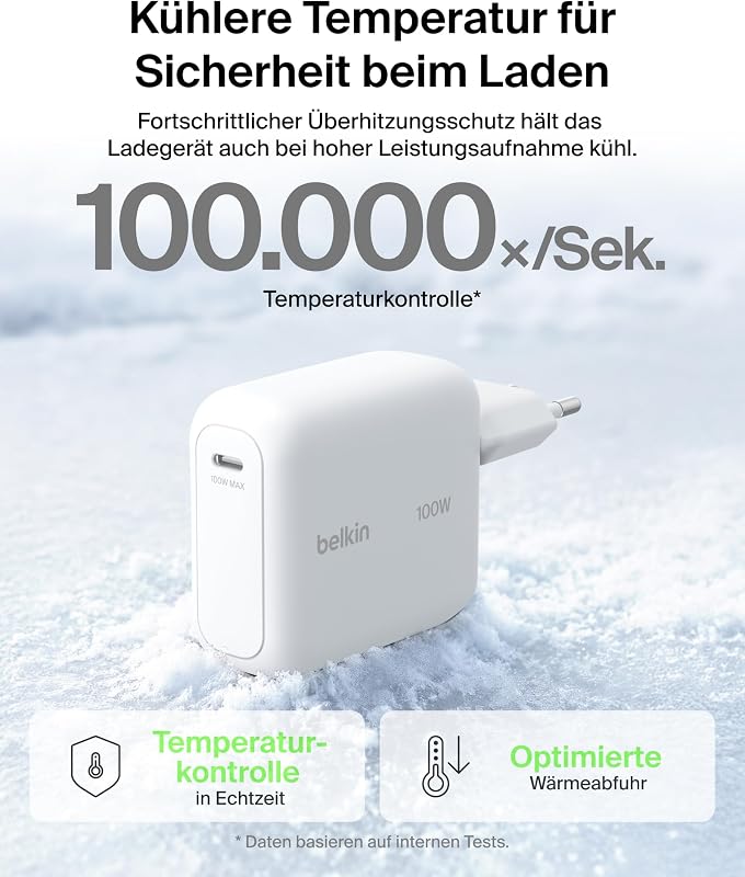 BoostCharge USB C Ladegerät, 100W, Kompaktes GaN Schnellladegerät mit Einklappbarem Stecker, Netzteil für iPhone 17, Samsung Galaxy S26, Pixel 10, AirPods, Tablet, MacBook, Chromebook – Weiß