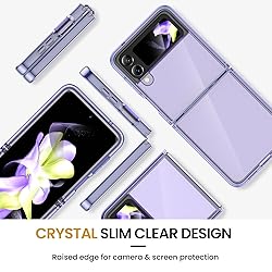 VEGO for Galaxy Z Flip 4 Case, Clear Premium Spray