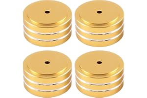 Luejnbogty 4Pcs 40X20mm Aluminum HiFi AMP Speaker Isolation Stand Turntable Feet Pad (Gold)
