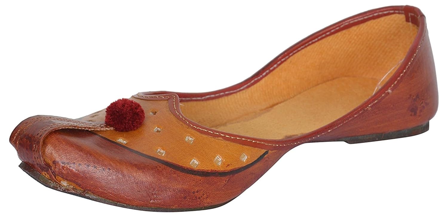 ashish enterprises women's indian traditional leather punjabi jutti/mojari for partywear & casualwear