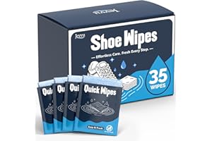Shoe Cleaner Wipes, 35 Individually Wrapped Sneaker Cleaning Wipes, Portable Shoe Wipes for White Shoes