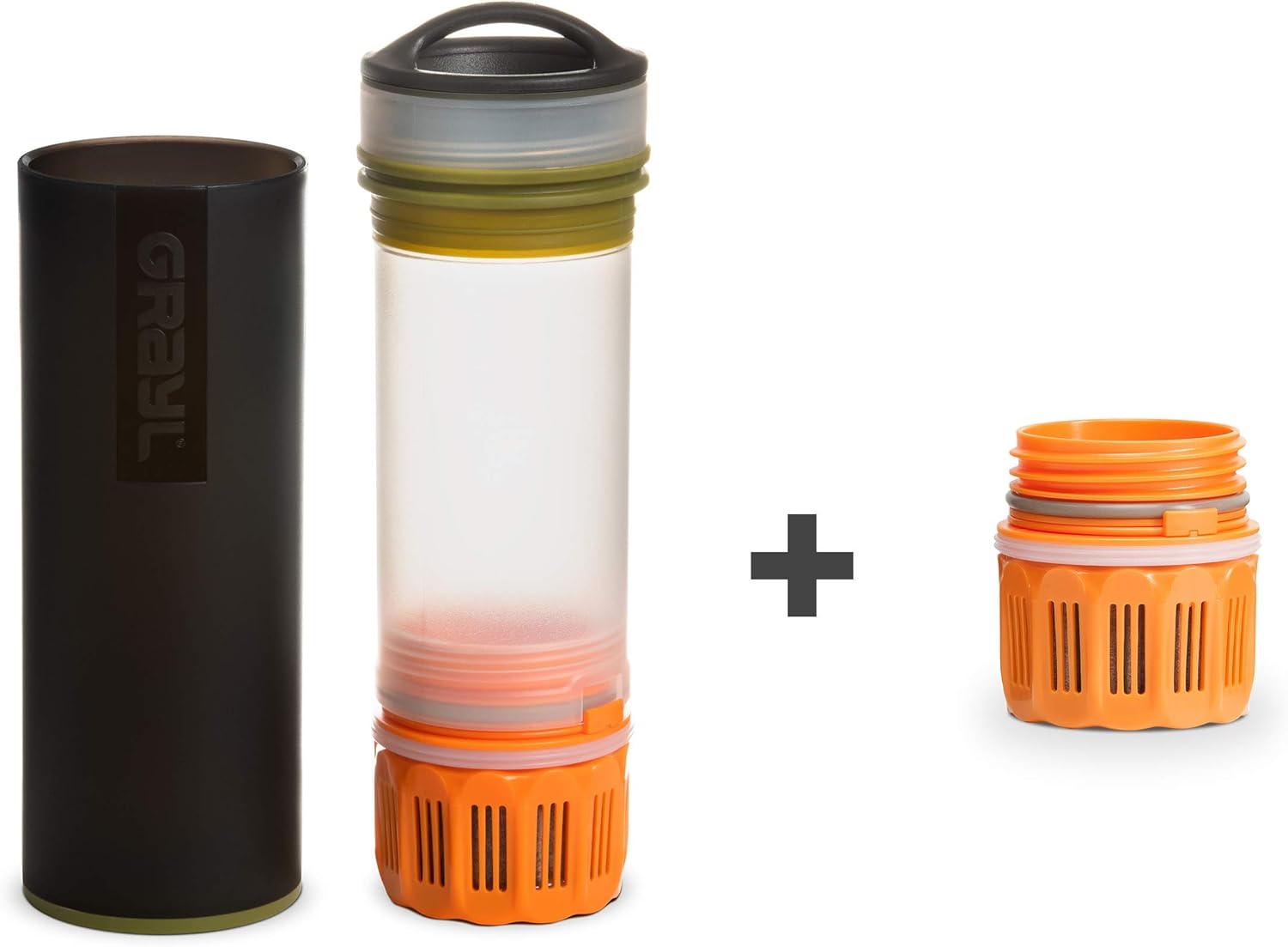 GRAYL Ultralight Water Purifier Bottle + Extra Filter Cartridge [Bundle] for Hiking, Travel, and Emergency Preparedness - Camo Black : Sports & Outdoors
