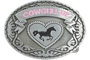 Buckle Rage Adult Womens Cowgirl Up Rodeo Western Horse Oval Belt Buckle Silver