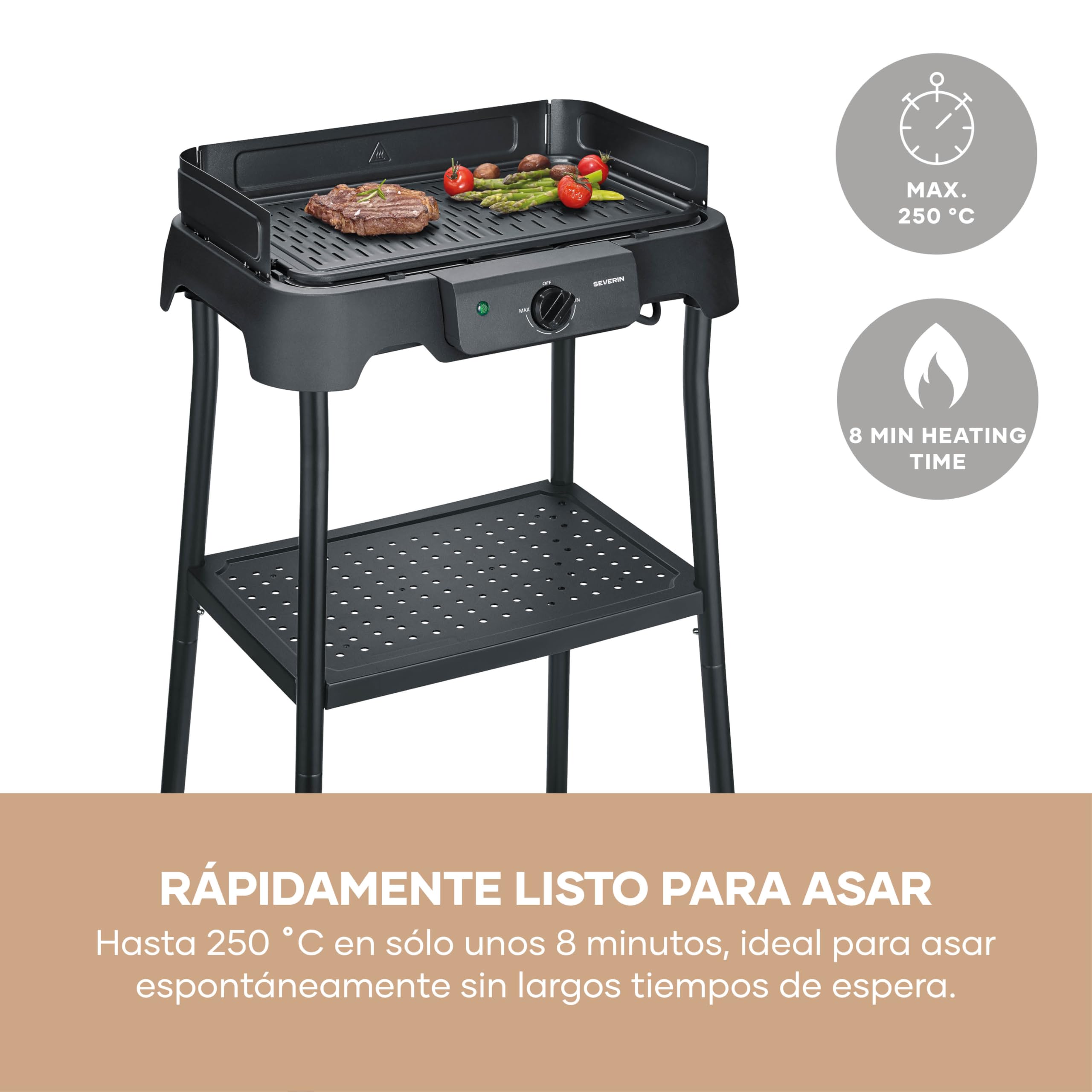 Barbacoa Eléctrica de Pie para Balcón, Placa Cerámica, 2000W