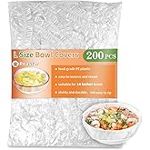 Reastar Bowl Covers for Bread Proofing, Plastic Shower Cap for Sourdough, L | 200 Pcs, Disposable and Elastic, Stretch Food Covers for Outside, Fit Bowls up to 11" Across, Sourdough Tool Accessories