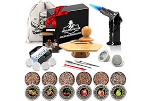 Cocktail Smoker Kit for Bourbon Whiskey Gifts for Men Drink Smoker Infuser Old Fashioned Smoker Kit with Torch Bongos Smoking