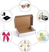 HORLIMER 25 Pack 9x6x2 Inches White Corrugated Shipping Boxes view 6