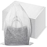 100 15.7" x 23.6" Pcs White Dust Bags for Shoes, Handbags, and Travel Storage, Non-Woven Fabric Shoe Bags, Portable Storage Organizer for Closet, Boots, and Accessories