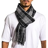 Alpine Swiss Mens Scarf Soft Knit Winter Scarves Plaid Striped or Solid Neck Covering Long Warm Stylish