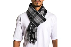 Alpine Swiss Mens Plaid Scarf Soft Winter Shawl Lightweight Cold-Weather Gear
